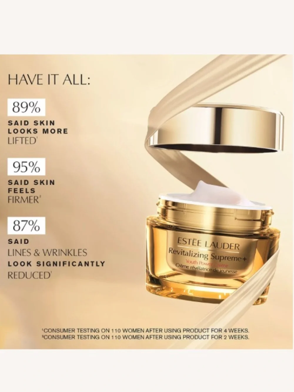 Estee Lauder Revitalizing Supreme+ in Champagne Gold and Amber - Picture 5 of 5